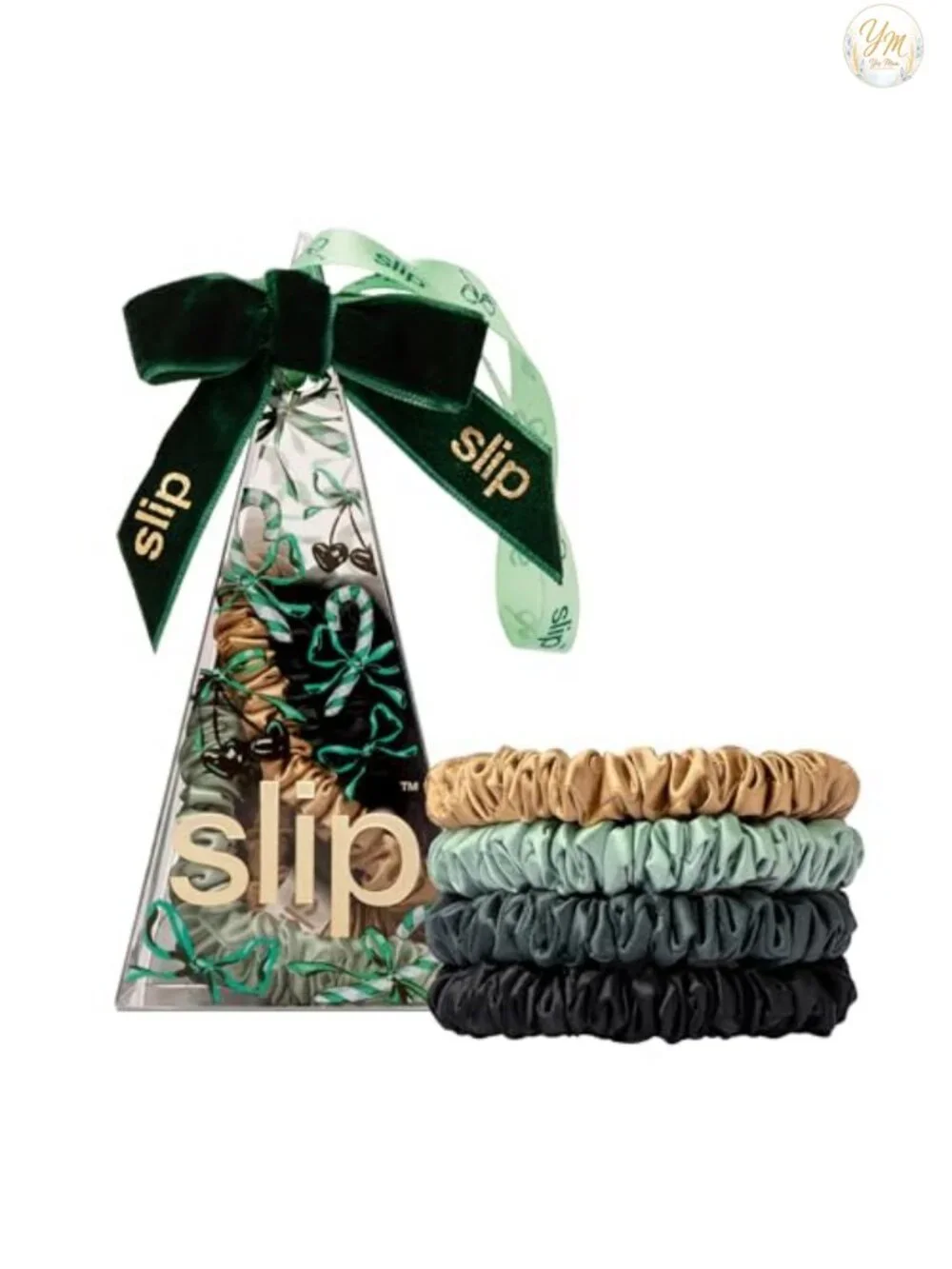 Mulberry Silk Skinny Scrunchies Set of 4 Anti-Breakage Hair Ties